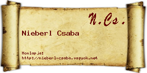 Nieberl Csaba névjegykártya